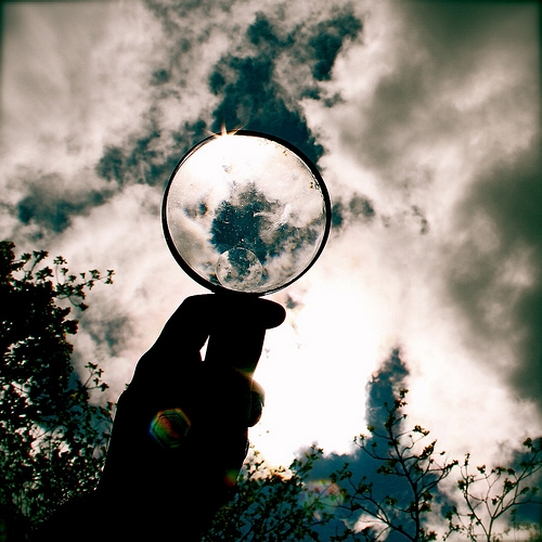 magnifying hand mirror