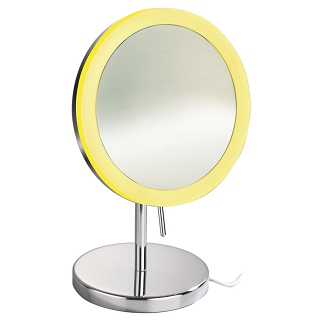 Freestanding LED Lighted Beauty Mirror with Acrylic Lampshade